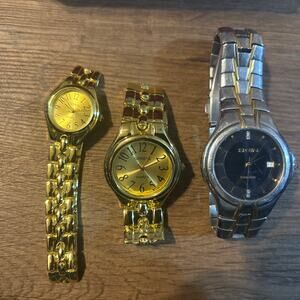 Watch LOT Elgin Diamond Mens FG156N & Geneva Classic Collection (NIB) UNTESTED
